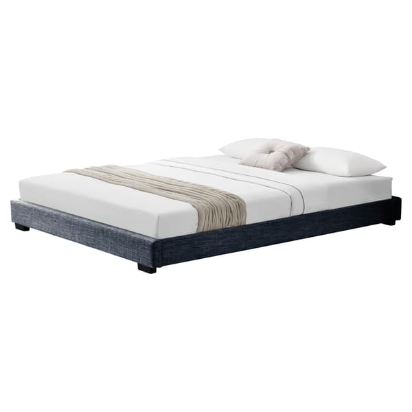 Corium® Polstret seng - hør - 140x200cm - mørkegrå