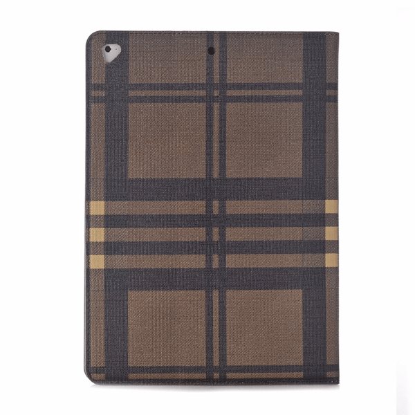 Plånboksfodral iPad 9,7" (2017/2018) - Rutmönster Brun