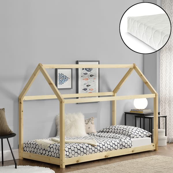 [en.casa]® [neu.haus]® Lastensänky, kuusipuu 206x98x142 kuusipuu