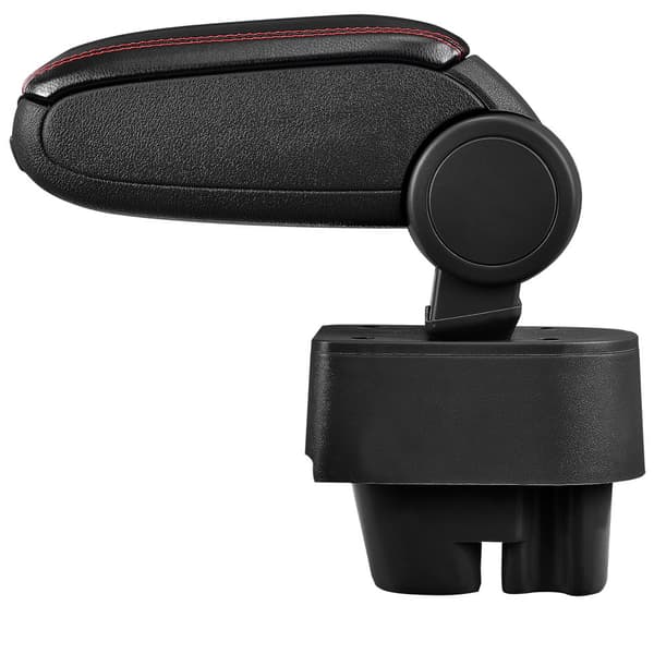 [pro.tec]® Armstöd till Peugeot 207, 207 SW, 207 CC med integrerat fack - konstläder - svart med röd söm