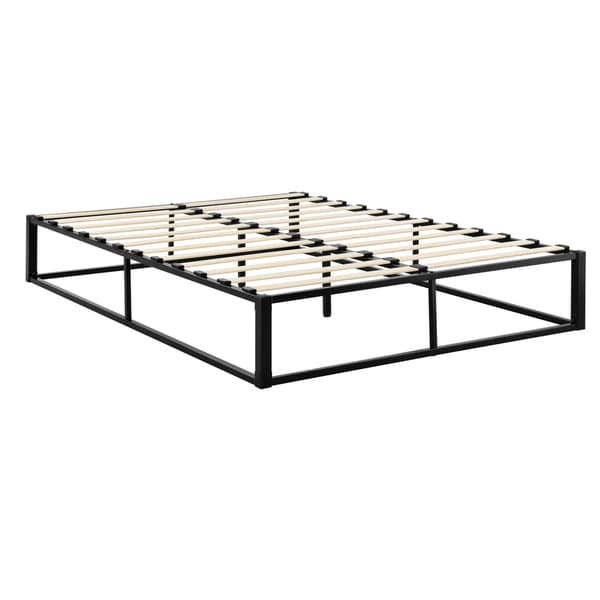 [en.casa]® Säng Bergkamen inkl. madrass-metall-140x200cm-stål-svart