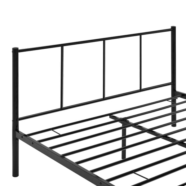 [en.casa]® Sengeramme af metal med lamelbund - 200x140cm - pulverlakeret stål - sort