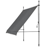 [pro.tec]® Terassmarkis-utan borrning-pulverlackerat stål-justerbar höjd:200-300cm-antrazitgrå-grå-198x120x200-300cm