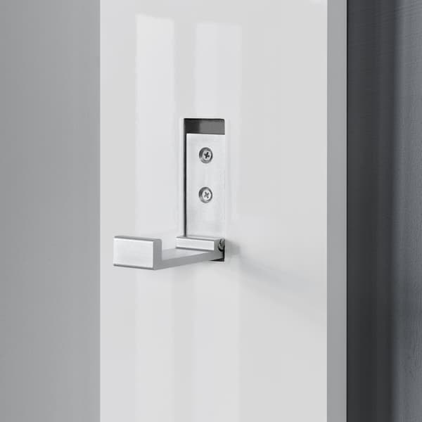 [en.casa]® Klädhängare / Väggpanel med 3 utfällbara krokar-170x15x2,5cm-vit högglans