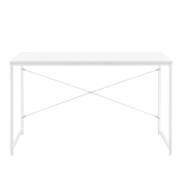 [en.casa]® Skrivebord Königstein - 120x60x72cm - understel af metal - hvid