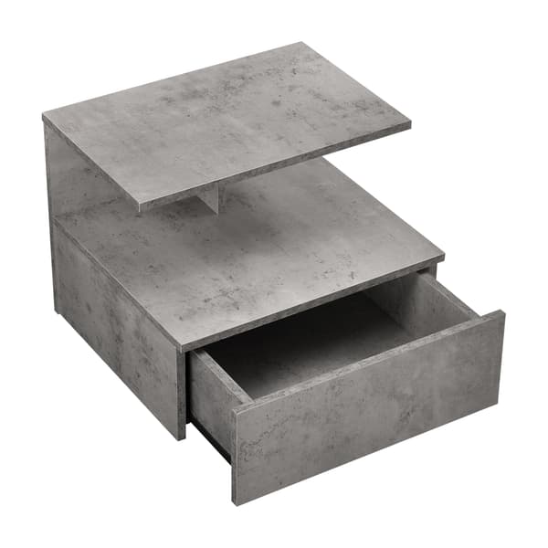 [en.casa]® Väggmonterad skåp-sängbord-40x35x31cm-betongskänsla-spånskiva