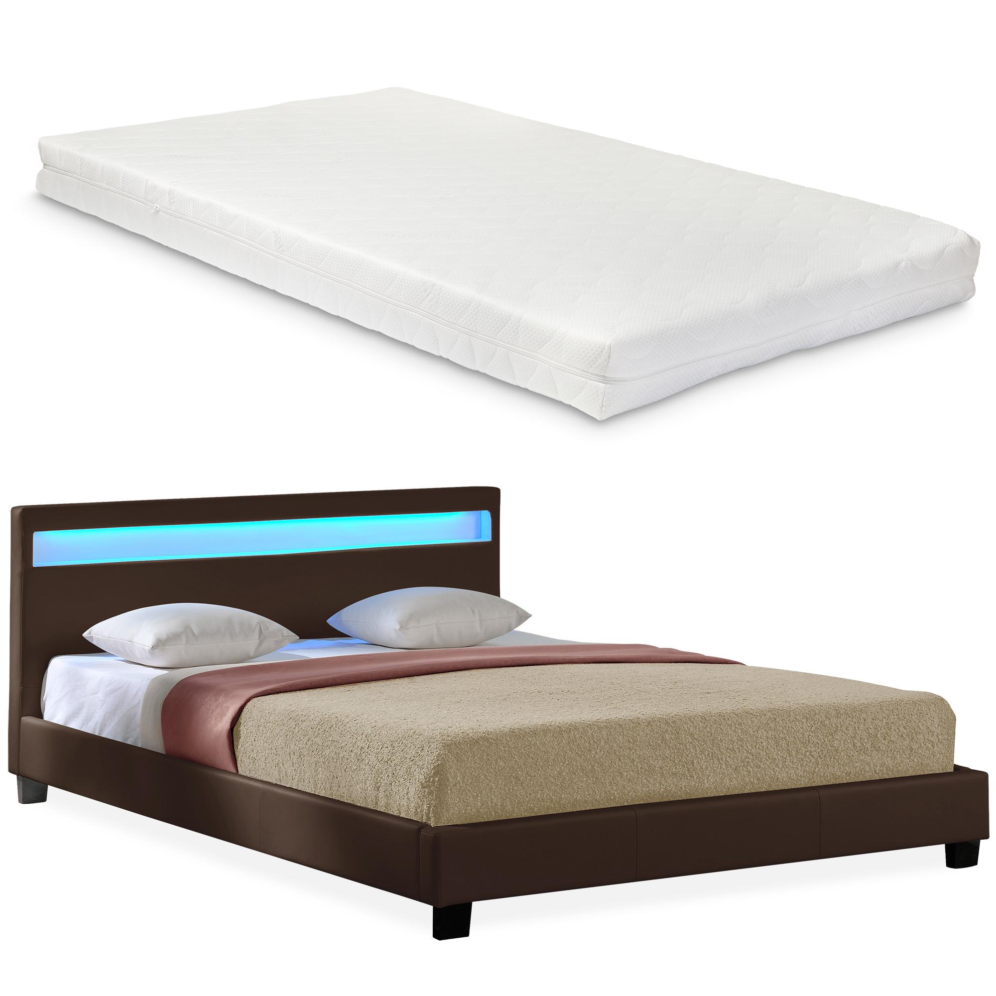 Corium® Tyylikäs verhoiltu sänky, PU tekonahka 210cm x 149cm tummanruskea