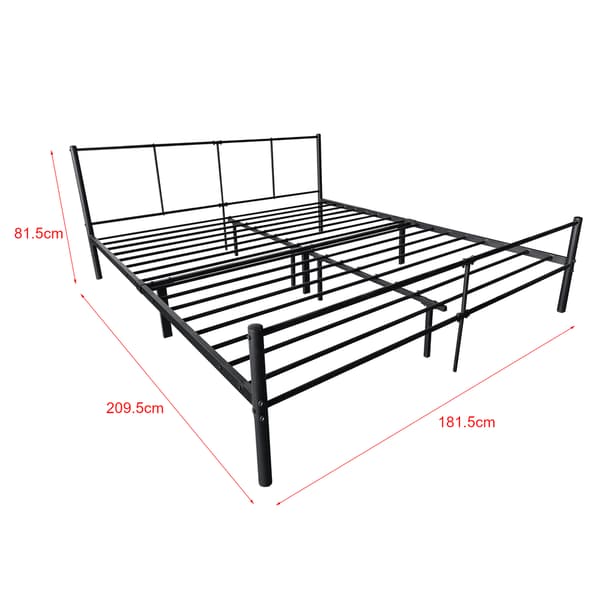 [en.casa]® Sängstomme Laos i metall inkl. ribbotten-200x180cm-svart, matt-reptålig