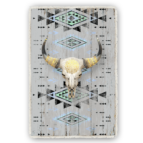 Plaid Bison med oksehoved 130 x 70
