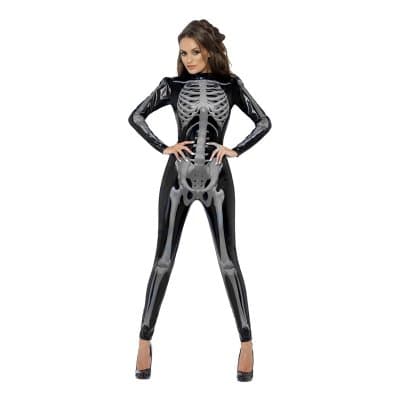 Catsuit Sexigt Skelett Maskeraddräkt XS