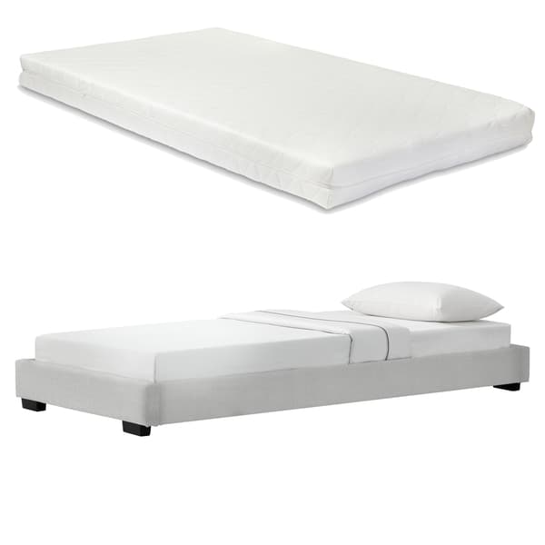 Corium® Säng Luna inkl. madrass-200x90cm-konstläder-vit