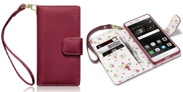 Mobilväska Huawei P10 Red Floral