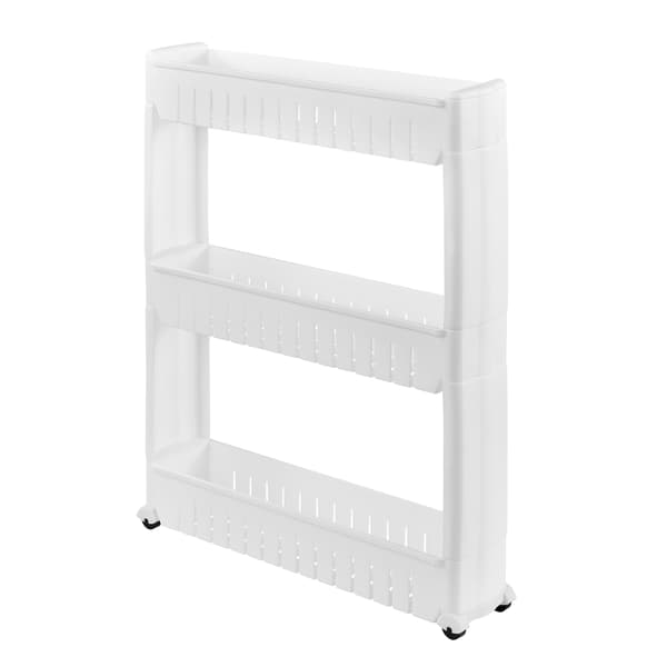 [en.casa]® Hylla på hjul-72x12x54,5cm-pp-vit