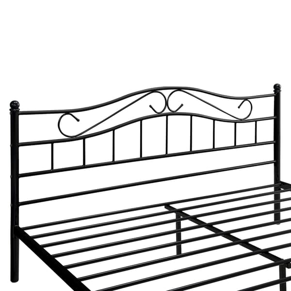 [en.casa]® Sängstomme Florenz i metall med madrass-svart-140x200cm