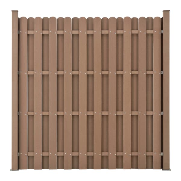 [neu.holz]® Hegn med stolpe - WPC-180x180cm - brun