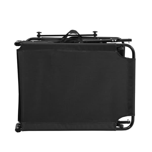 [casa.pro]® 2 Solsängar med tak-hopfällbar-Svart