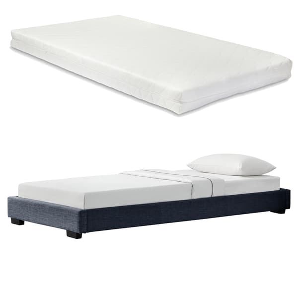 Corium® Luna Sengestel - inkl. madras - hør - 90x200 - mørkegrå