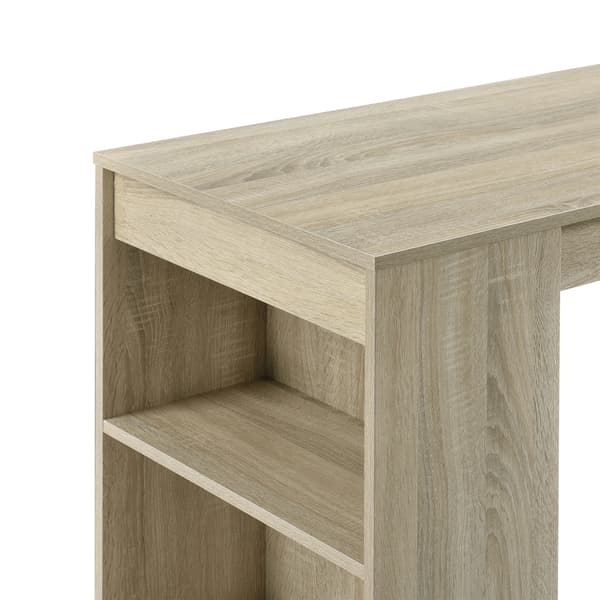 [en.casa] Elegant barbord med kopholder 110x50x103cm - krydsfiner - eg udseende