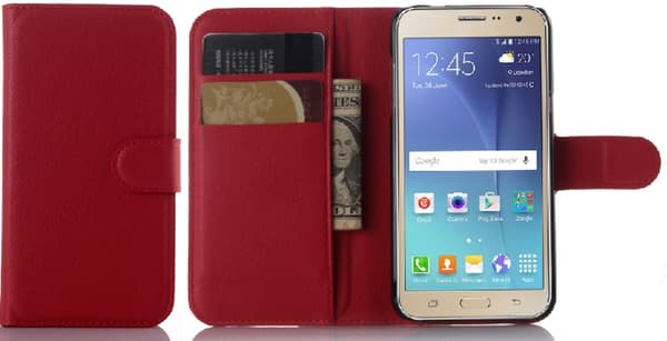 Mobilväska Galaxy J3 Red w/Stand