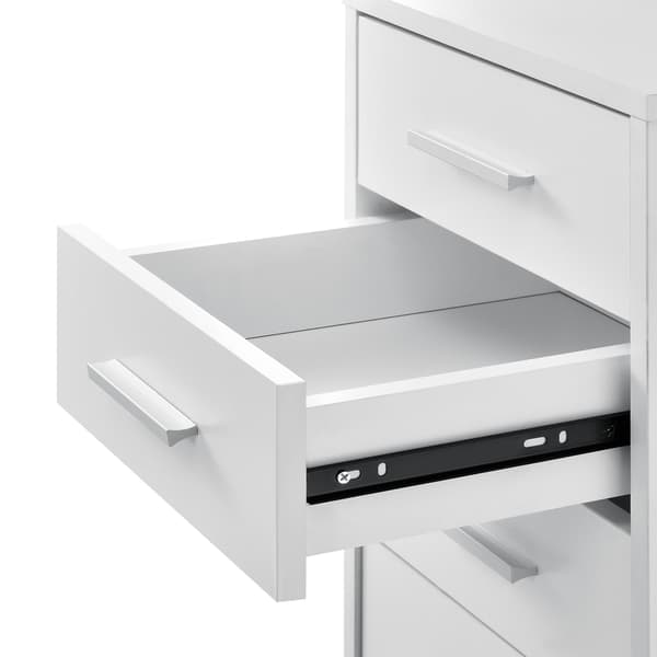 [en.casa]® Kontorskab på hjul - 63x33x38cm - 5 skuffer - Hvid