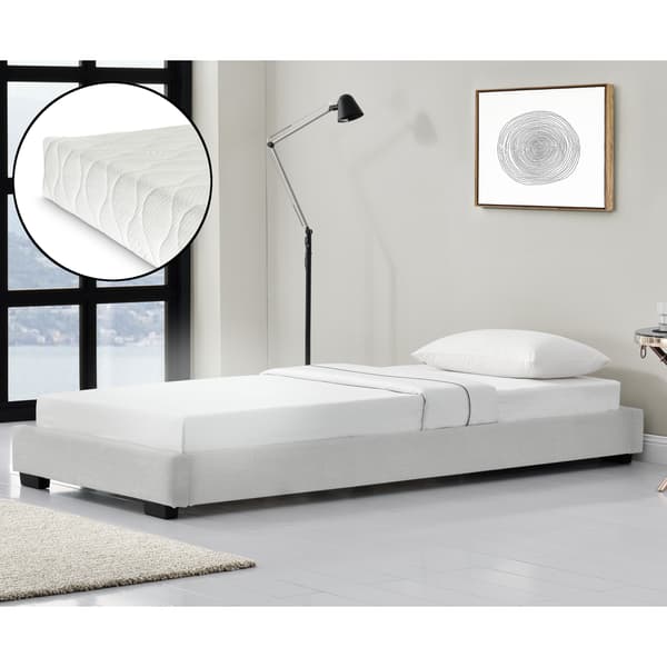 Corium® Säng Luna inkl. madrass-200x90cm-konstläder-vit