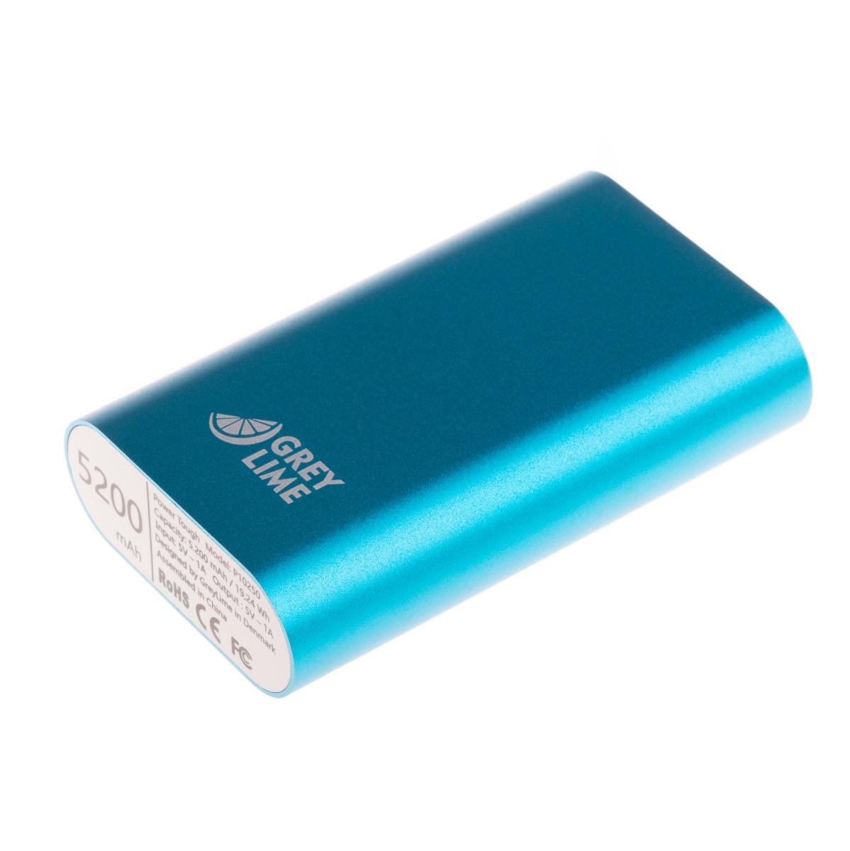 GreyLime Power Tough, 5200 mAh Power Bank, Turquoise