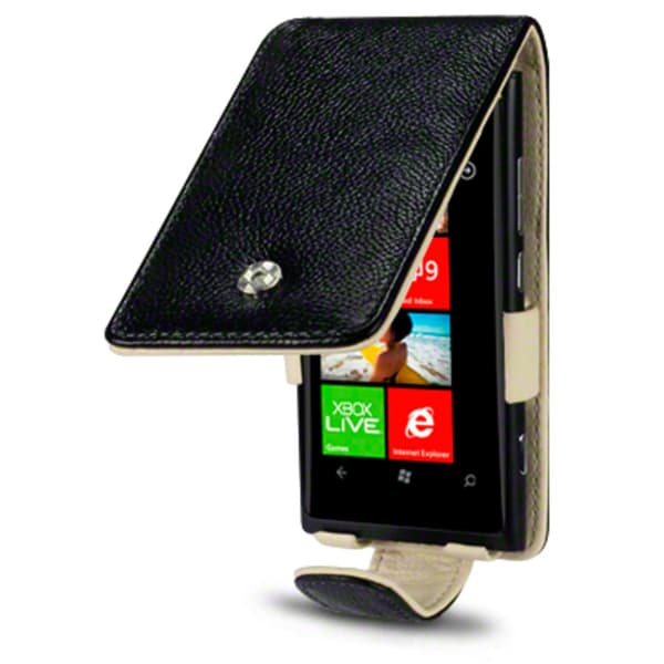 Flipväska Lumia 620 Cow Leather Black