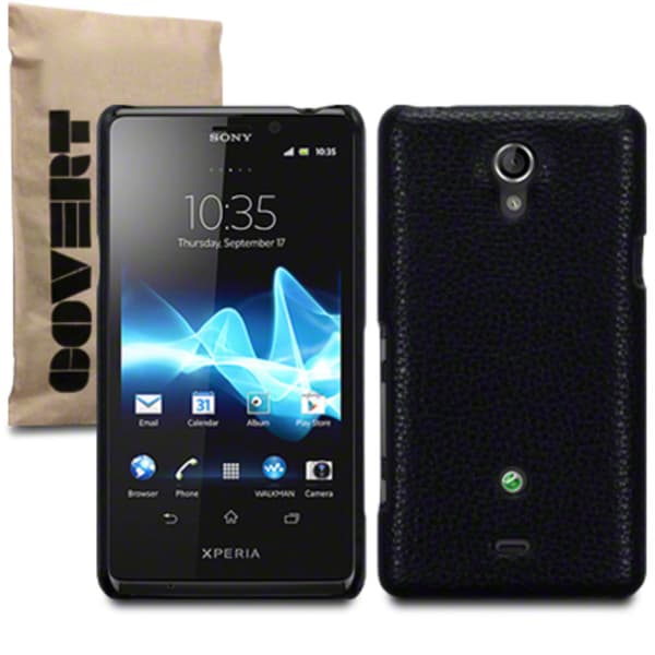 Back Cover Xperia T Leather Black