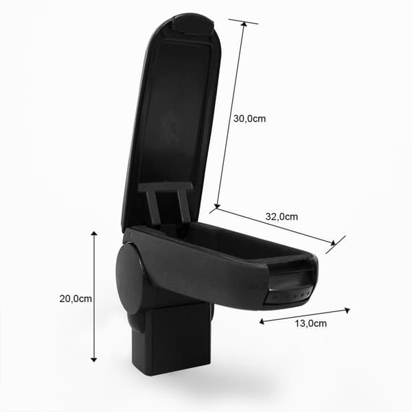 [pro.tec]® Armstöd till Golf IV / Bora / New Beetle med integrerat fack - konstläder - svart