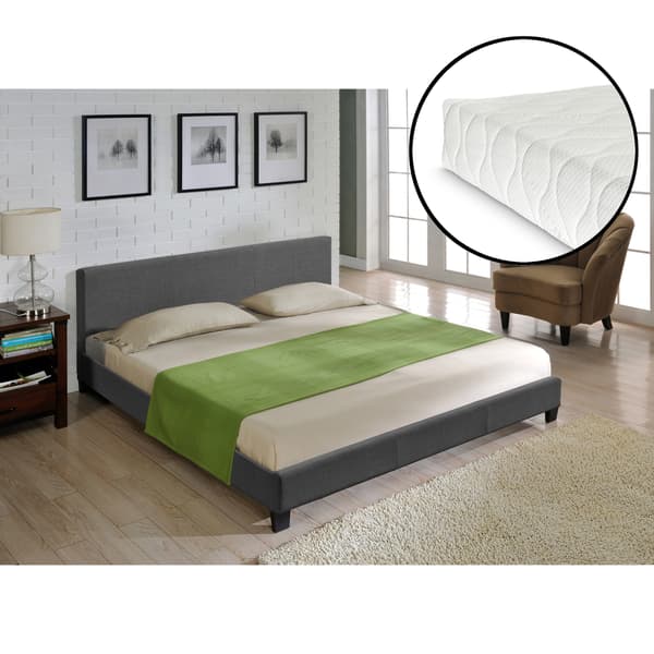 Corium® Dobbeltseng Sandefjord - tekstil - 200x140cm - mørkegrå