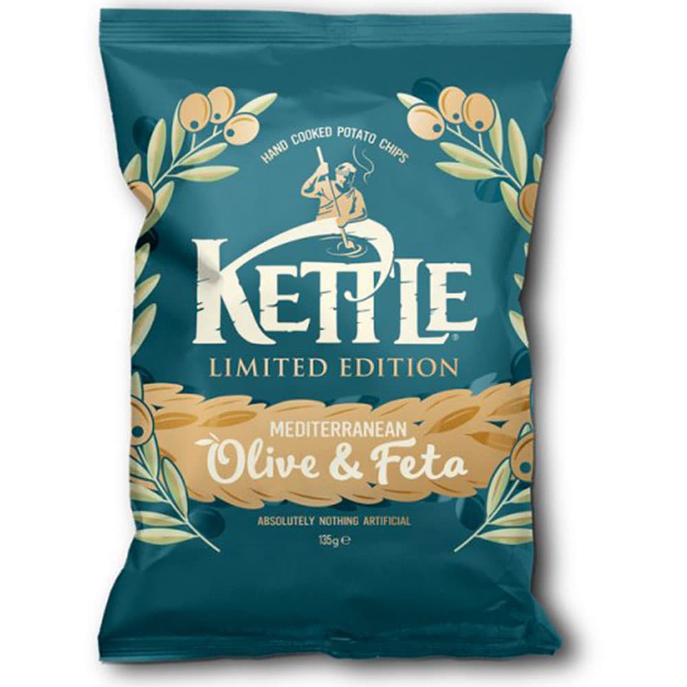 KETTLE Limited Edition Mediterranean Olive & Feta Chips 135g