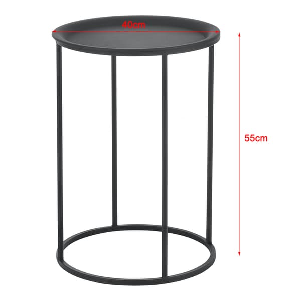 [en.casa] Sofabord sæt - 3 stk. - 45x30cm/50x35cm/55x40cm - metal - sort