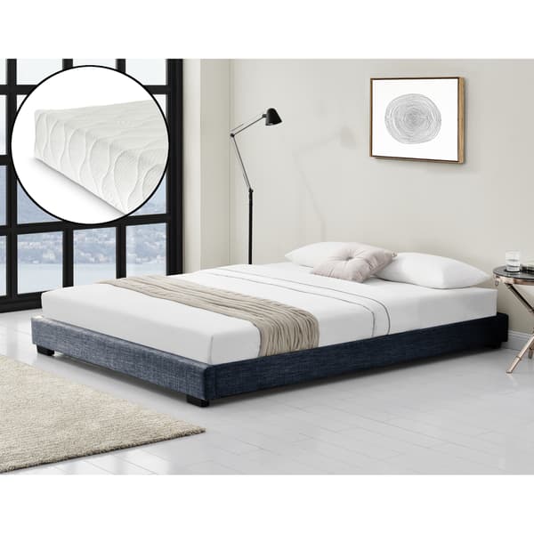 Corium® Luna Sengestel - inkl. madras - hør - 180x200 - mørkegrå