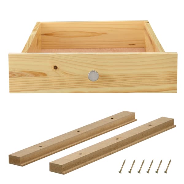 [en.casa]® Låda till lastpallar med skenor-standard-9,5x37,5x44,5cm-trä optik