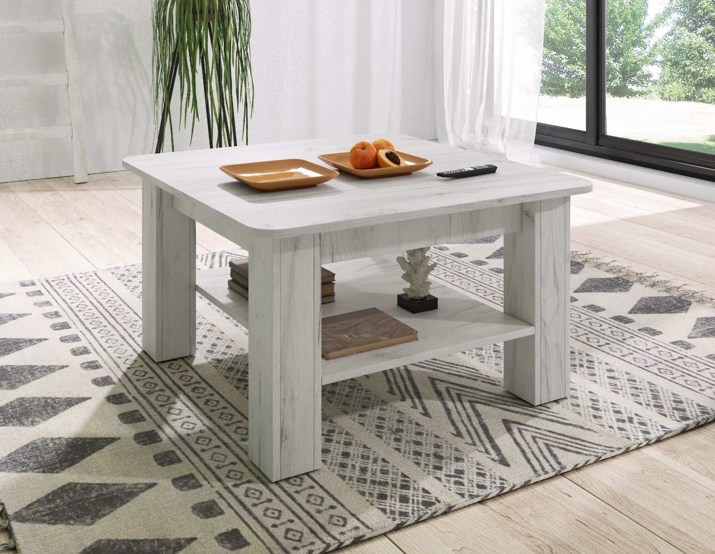 E Com Coffee Table Rio 80 X Cm Oak White E Com Coffee Table Rio 80 X Cm Oak White