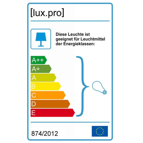 [lux.pro] gulvlampe Lingen- 151xØ40cm - 230V, 50Hz - 1xE27 - metal / tekstil - grå