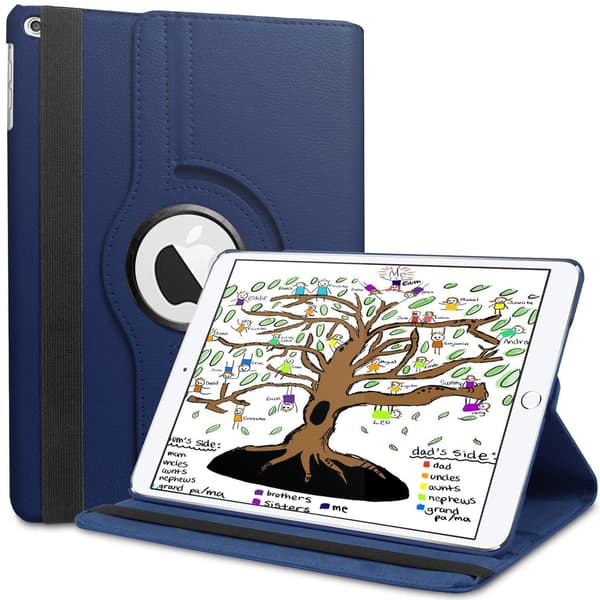 Fodral iPad 9,7" (2017/2018) Roterande 360° - Blå (Mörkblå)