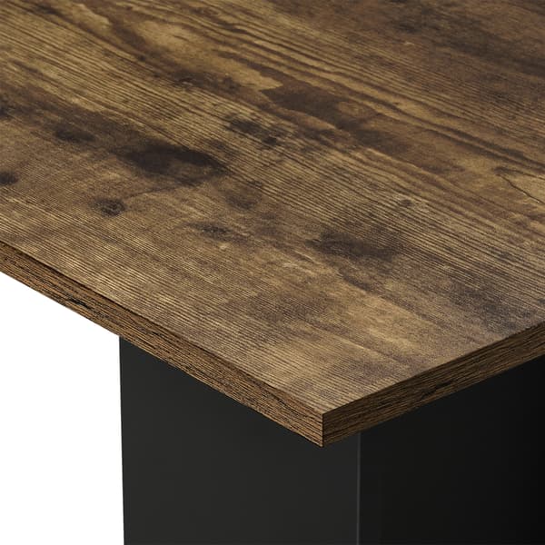 [en.casa] Matbord-Köksbord Lindesnes-65x65x78cm-melaminbelagd spånskiva-valnöt imitation-svart