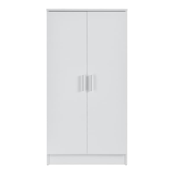 [en.casa] Skoskåp med dörrar-7 förvaringsytor, plats för 14 par skor-108x55x35cm-vit