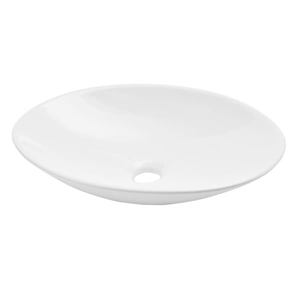 [neu.haus]® Tvättställ / Handfat för bänkskiva-50x35,5x10cm-utan blandarhål-vit-oval