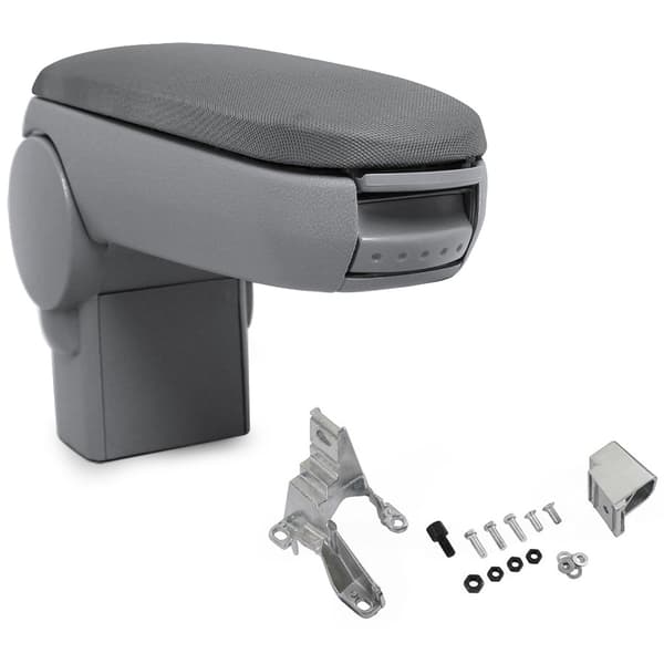 [pro.tec]® Armlæn til Volkswagen Golf IV / Bora (til 2004) / New Beetle (til 2004) - tekstil - grå