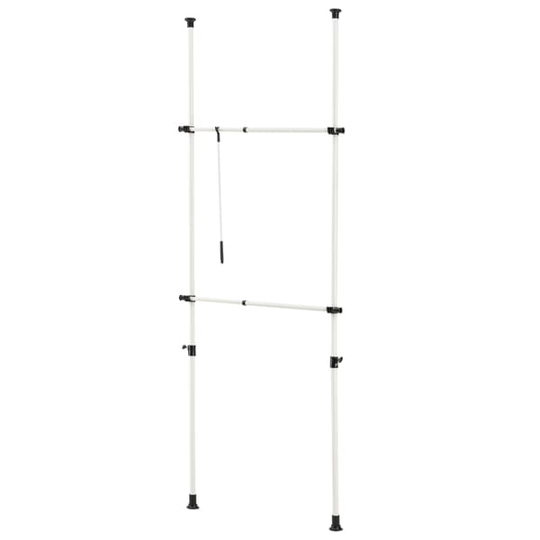 [en.casa]® Teleskooppinen vaatetanko, metalli, muovi 110 - 305 x 75 - 115 cm valkoinen