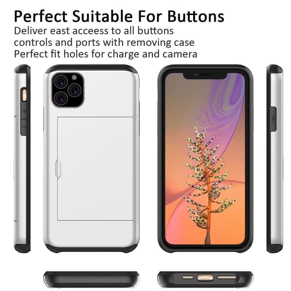 iPhone 11 Pro Stødsikker skal med kort slot 4x Farve Wallet