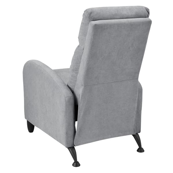 [en.casa] ® Relax lænestol Cleo-polstret-102x60x92cm-siddehøjde: 46 cm-tekstil-metal-lysegrå-sort-justerbar ryg
