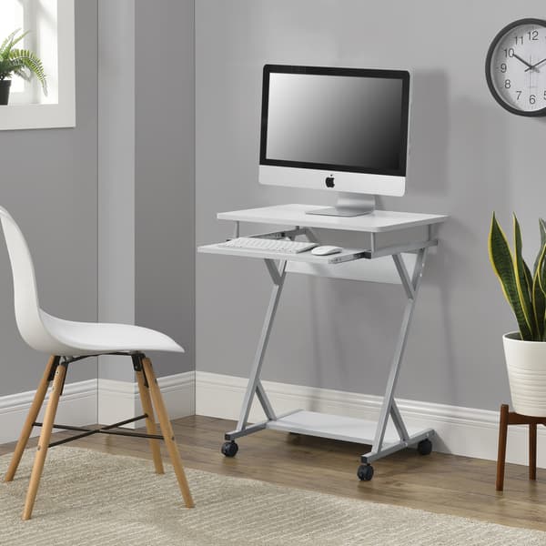 [en.casa]® Datorbord-Laptopbord med hjul-60x40x75cm-vit
