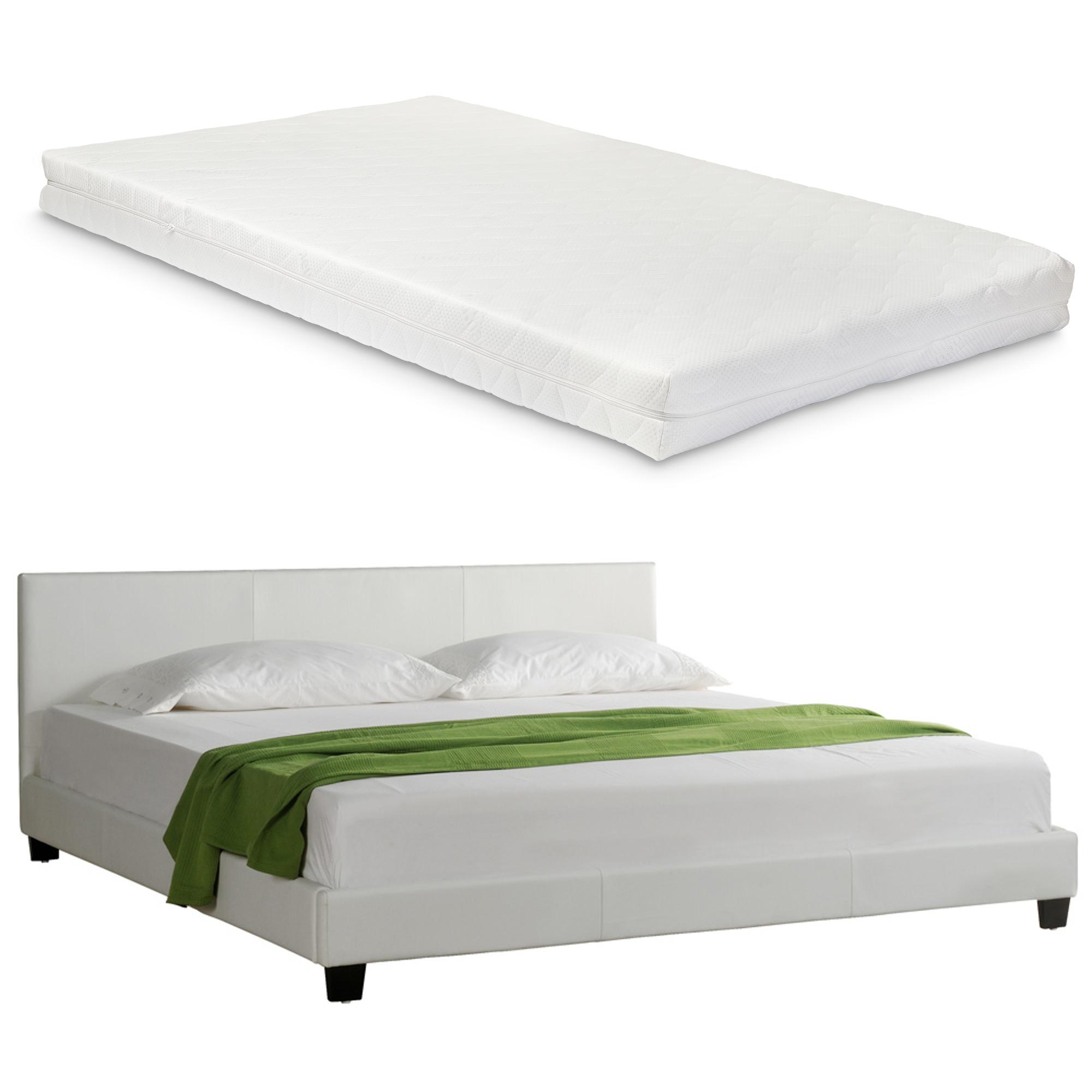 Corium® Tyylikäs verhoiltu sänky PU tekonahka 210cm x 149cm valkoinen
