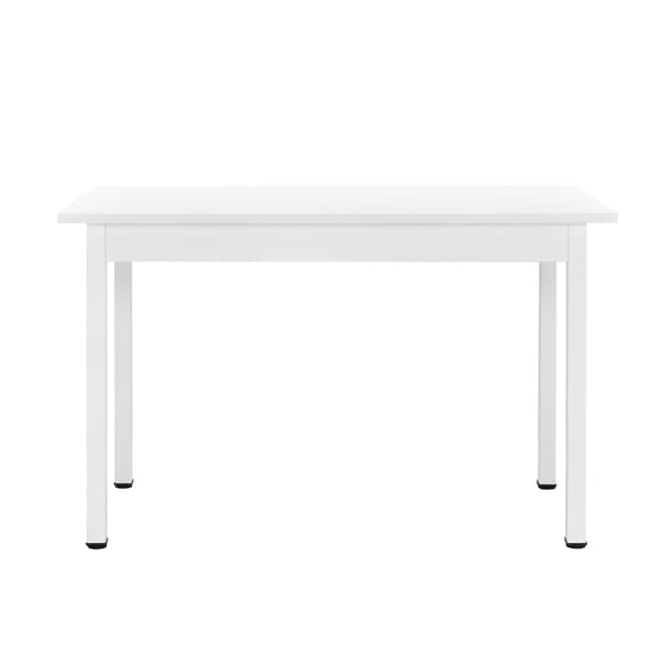 [en.casa]® Spisebord Tønder - (120x60x75cm) - 4 stole - hvid