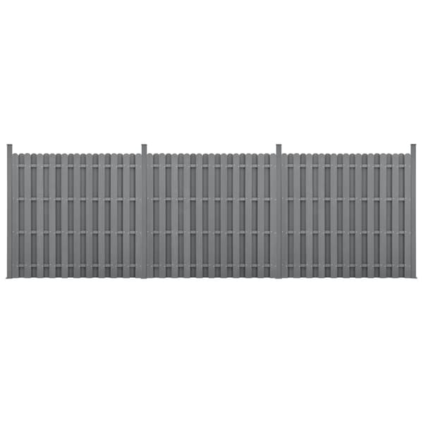 [neu.holz]® Hegn WPC - 11 lægte - 185 cm x 562 cm - grå