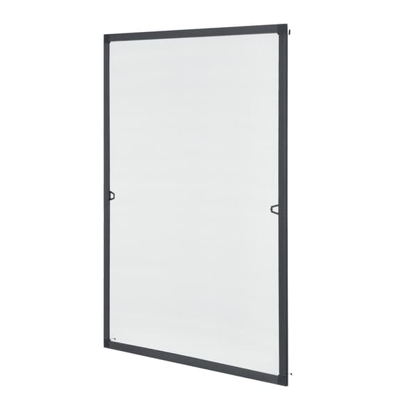 [pro.tec] ® Insektnet-myggenet med aluminiumsramme-uden boring-80x100 cm-individuelt afskåret-antracitgrå-sort-glasfiberplast