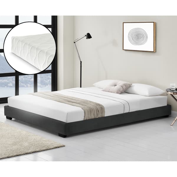 Corium® Säng Luna inkl. madrass-200x140cm-konstläder-svart